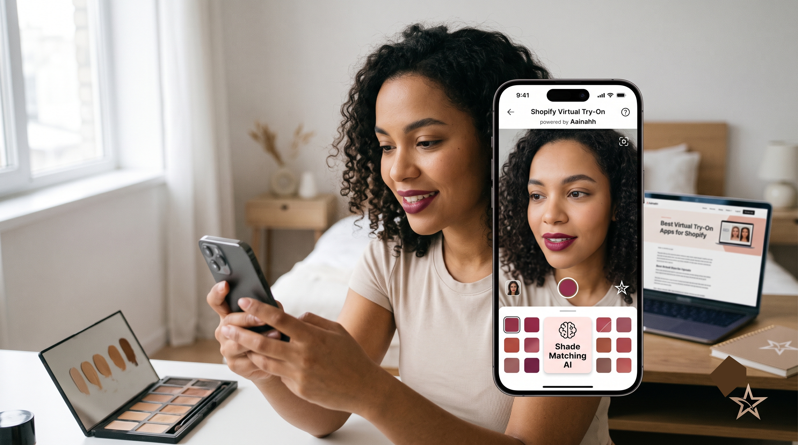 Comparison table of virtual try-on apps showing conversion impact, pricing, and shade accuracy